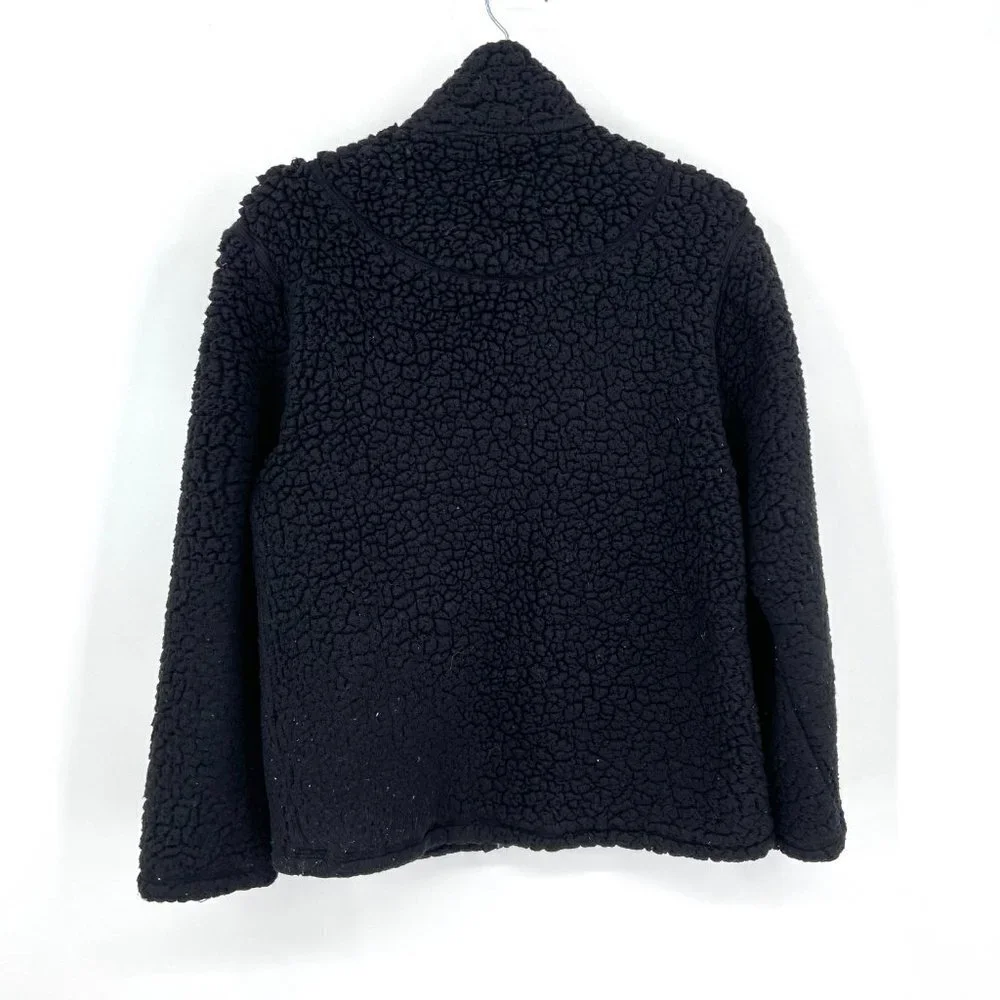 7 FOR ALL MANKIND Black Teddy Sherpa Full Zip Jacket Size Youth Large (14/16)